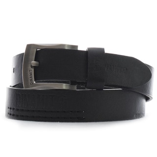 Dinamit Men's Black Leather One-size-fits-most Belt