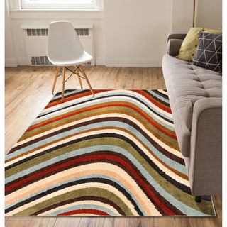 Well Woven Modern Waves Lines Natural Area Rug (7'10 x 9'10)