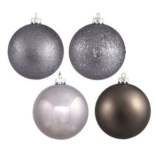 Pewter Plastic 4.75-inch Assorted Ornaments (Pack of 4)