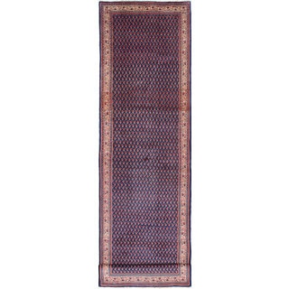 ecarpetgallery Hand-knotted Arak Blue Wool Rug (3'8 x 13'11)