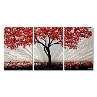All My Walls Osnat 'Red Blossom' Metal Wall Art