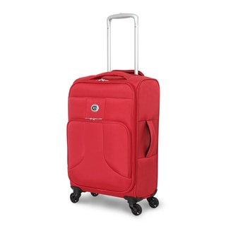 Global Traveler Rust Red Polyester 19-inch Carry-on Spinner Suitcase