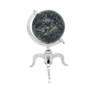 Benzara Black and Silver-tone Aluminum and PVC Globe