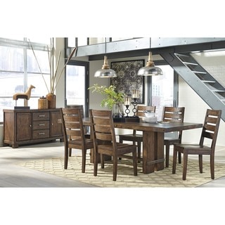 Signature Design by Ashley Chadoni Dark Brown Dining Room Table with Four Chairs Set