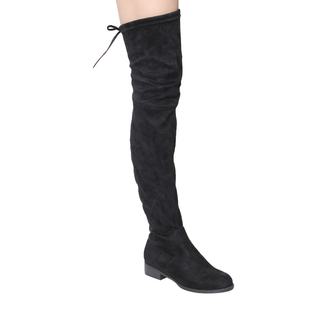 Beston GF59 Women's Drawstring Low Heel Side Zipper Thigh-high Boots