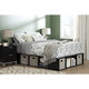 South Shore Flexible Black Oak Full-Size Platform Bed with Storage and Baskets 54 inches