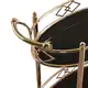 Metropolitan Rose Gold Metal Mobile Bar Cart with Black Glass Top by INSPIRE Q