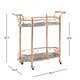 Metropolitan Rose Gold Metal Mobile Bar Cart with Black Glass Top by INSPIRE Q