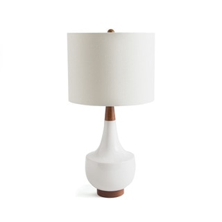 Hip Vintage White/Brown Wood Ithaca Table Lamp