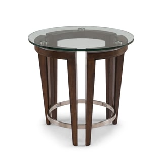 Magnussen Home Furnishings Carmen Hazelnut Glass/Metal/Wood End Table