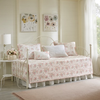 Madison Park Harmony Coral 6-piece Cotton Percale Day Bed Cover Set