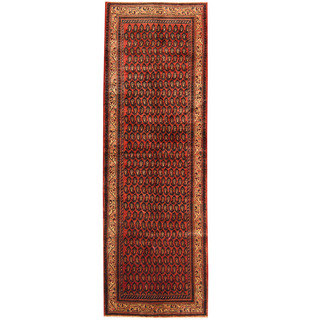 Herat Oriental Persian Hand-knotted Tribal Hamadan Wool Runner (3'10 x 11'10)