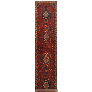 Herat Oriental Persian Hand-knotted Tribal Hamadan Wool Runner (3'6 x 16'8)