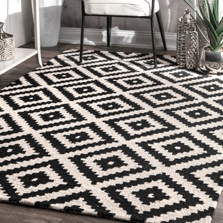 nuLOOM Handmade Abstract Wool Fancy Pixel Trellis Square Rug (6' Square)