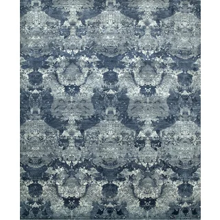 Hand Knotted Chicory/Skyline Blue Contemporary Pattern Rug (10' X 14')