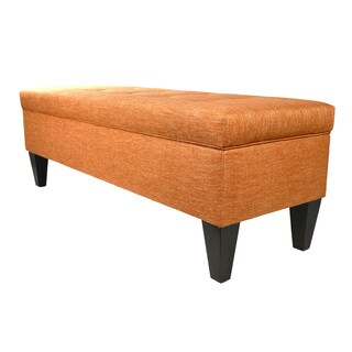 MJL Furniture 'Brooke 10' Solid-colored Fabric/Wood Button-tufted Long Storage Bench