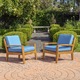 Grenada Outdoor Wooden Club Chair w/ Cushions (Set of 2) by Christopher Knight Home - Thumbnail 5