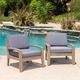Grenada Outdoor Wooden Club Chair w/ Cushions (Set of 2) by Christopher Knight Home - Thumbnail 13