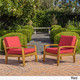 Grenada Outdoor Wooden Club Chair w/ Cushions (Set of 2) by Christopher Knight Home - Thumbnail 2