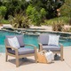 Grenada Outdoor Wooden Club Chair w/ Cushions (Set of 2) by Christopher Knight Home - Thumbnail 4