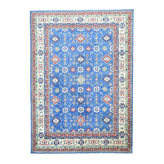 1800GetaRug Kazak Tribal Design Oriental Blue Wool Hand-knotted Area Rug (10'2 x 14'3)
