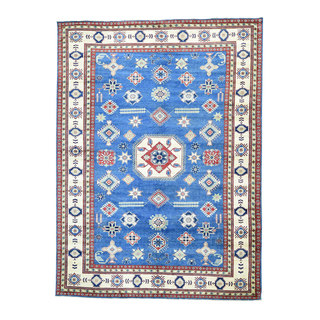 1800GetaRug Denim Blue Kazak-design Hand-knotted Wool Oversize Rug (10'9 x 14'6)