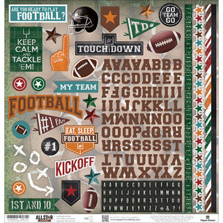 Football Cardstock Stickers 12"X12"