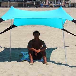 EasyGo Blue Vinyl Portable Pop-up Sun Shade Tent Canopy