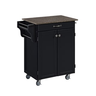 Home Styles Cuisine Cart in Satin Black Finish