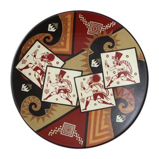 Handmade Scissors Dance Decorative Ceramic Plate (Peru)