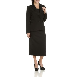 Giovanna Signature Women's Black Polyester 2-piece Skirt Suit