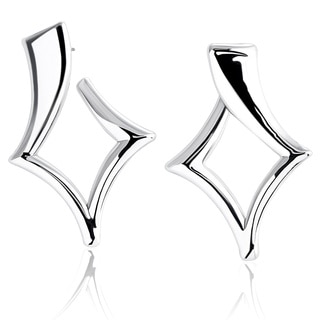 Silver Abstract Triangle Post Earrings (Israel)