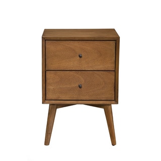 Alpine Flynn Mid-century Wood/Veneer 2-drawer Nightstand