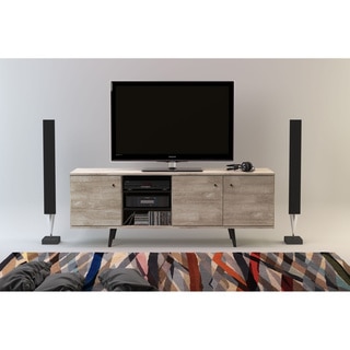 Midtown Concept MDF Mid-Century 3-Cabinet TV Stand