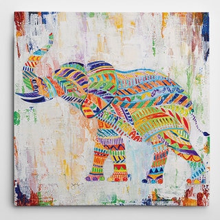 Wexford Home Mike Calascibetta 'Magical Elephant' Hand-wrapped Giclee Canvas Wall Art