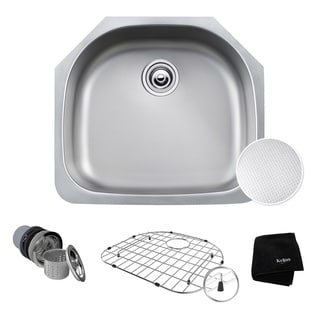 KRAUS Outlast MicroShield Scratch-Resist Stainless Steel Undermount Single Bowl Sink, 23 inch 16 Gauge