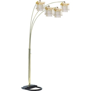 QMax Goldtone Faux Crystal 84-inch 4-light Adjustable Floor Lamp
