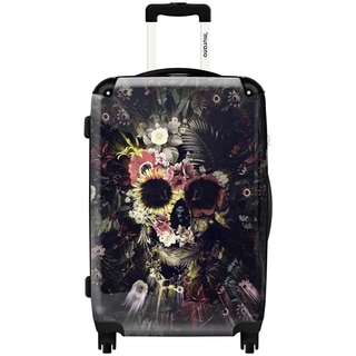 Murano Flower Skull Multicolor Aluminum and Polycarbonate 20-inch Fashion Hardside Carry-on Spinner Suitcase