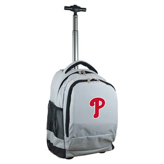 Denco Sports Mojo Philadelphia Phillies Premium Grey Nylon Wheeled Backpack