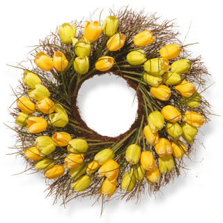 National Tree Company 24-inch Yellow Tulip Wreath