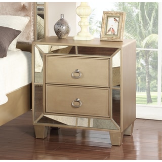 Abbyson Chateau Goldtone Finish Wood Mirrored 2-drawer Nightstand