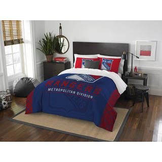 The Northwest Company NHL New York Rangers Draft Blue and Red Full/Queen 3-piece Comforter Set