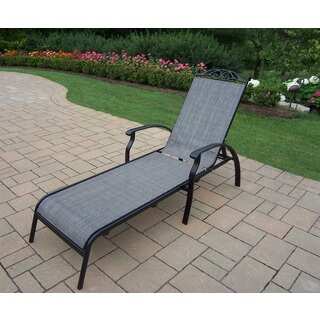 Oakland Living Corporation Radiance Black Aluminium/Metal/Synthetic Foldable Sling Chaise Lounge