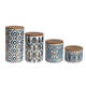 American Atelier Blue and Gold Earthenware 4-piece Canister Set