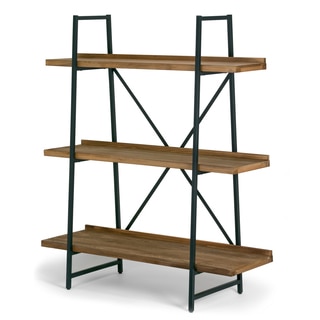 Ailis Brown Pine Wood Metal Frame 56-inch Etagere Bookcase Three-shelf Media Center