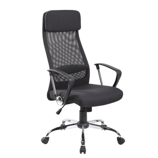 Executive Mesh and Fabric High-back Adjustable-headrest Office Chair