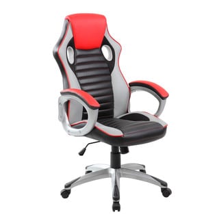 Finish Line Red High Back PU Executive Racing Style Swivel Gaming Chair