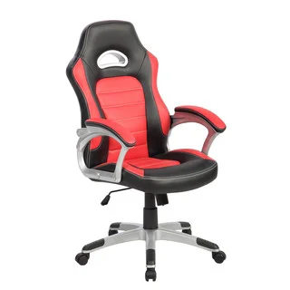 Finish Line White PU High-back Racing-style Gaming Chair