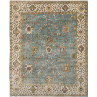 Ecarpetgallery Royal Ushak Blue Wool Rug (8'0 x 9'11)