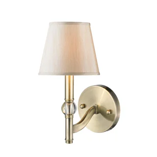 Golden Lighting Waverly Aged Brass One-light Wall Sconce With Silken Parchment Shade